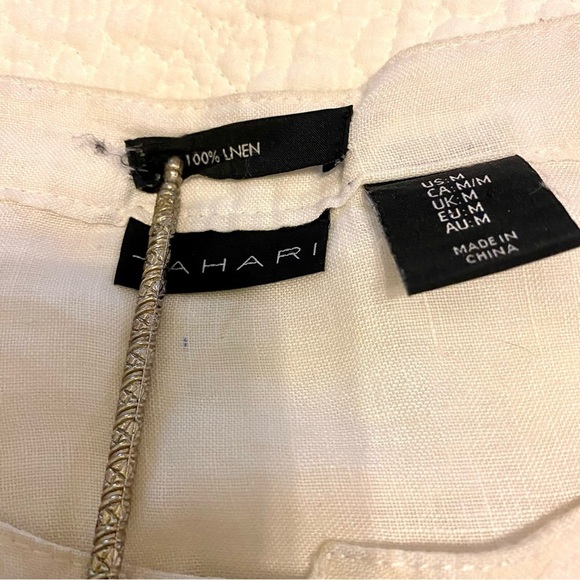 Tahari 100% Linen Blouse‎ - Picture 3 of 7